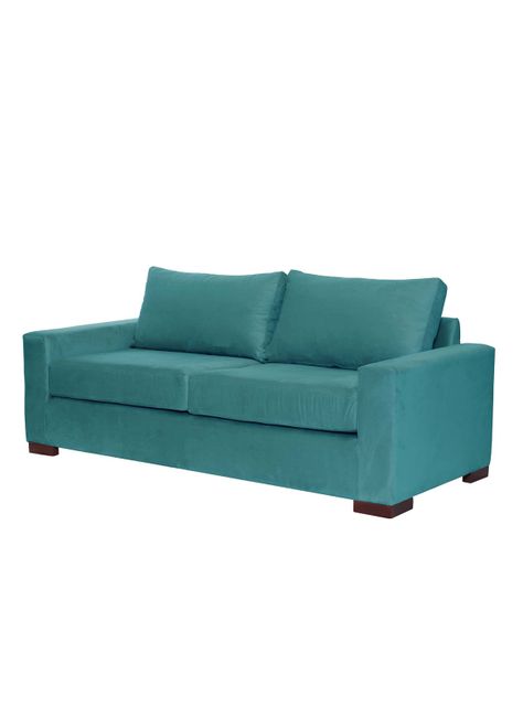 SOFA LIVORNO 3C TELA VELVET TURQUESA-1