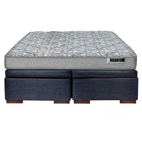Cama Boxet Zen Best 2 Plazas Base Dividida Tela Gris-1