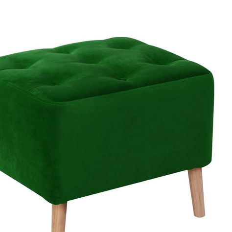 Pouf Lyon Tela Velvet Verde-1