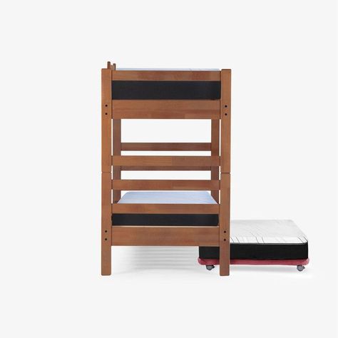 Camarote Triple Zen Palo Rosa + Colchones Espuma 1 Pza Desmontable Madera-2