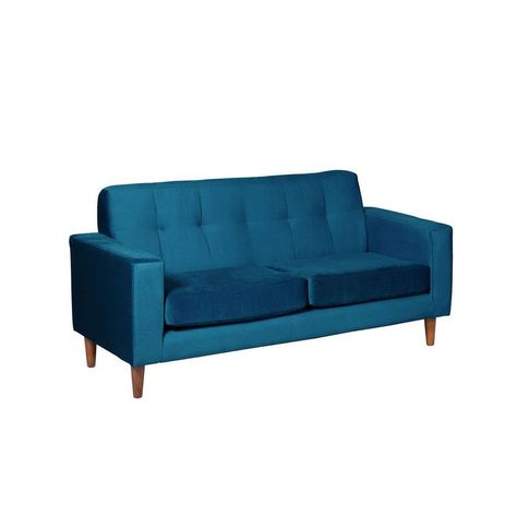 Sofa Salerno 2C Tela  Velvet  Azul Petroleo-1