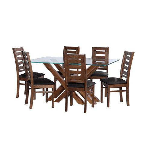 Juego De Comedor Merida 6 Sillas Murcia Tela Velvet Negro-0