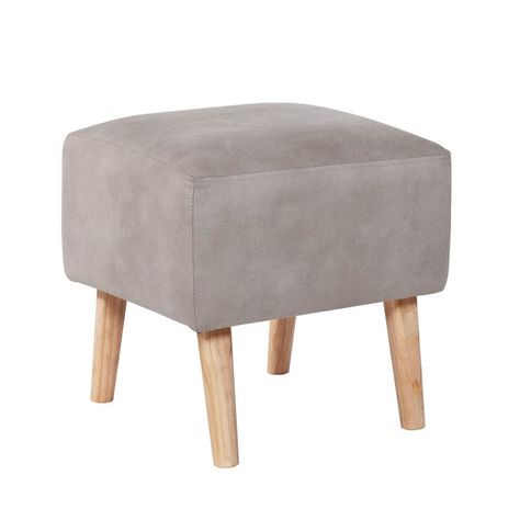 Pouf Burdeos  Cuero Kentucky Gris-0