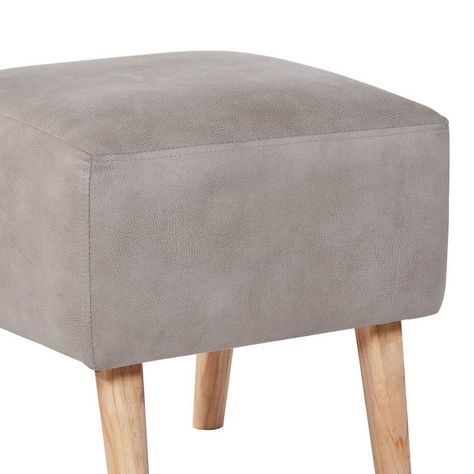Pouf Burdeos  Cuero Kentucky Gris-1