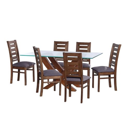 Juego De Comedor Alicante 6 Sillas Murcia Lino Gris Oscuro-0