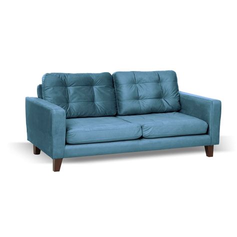 SOFA NAPOLES 3C TELA  VELVET  AZUL PETROLEO-2