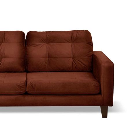 Sofa Chaiselong Izq Napoles Tela  Velvet  Chocolate-2