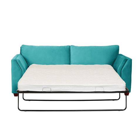 Sofa Cama Milan 2Pl Con Resortes Pocket Tela Velvet Turquesa-2