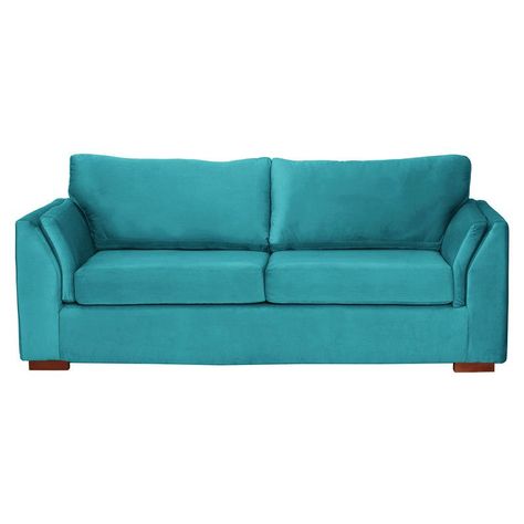 Sofa Cama Milan 2Pl Con Resortes Pocket Tela Velvet Turquesa-1