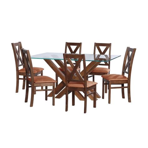 Juego De Comedor Merida 6 Sillas Segovia Cuero Kentucky Cafe Claro-0