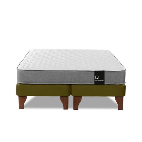 Cama Europea Zen Best Tela Velvet Verde 2 Plazas-3