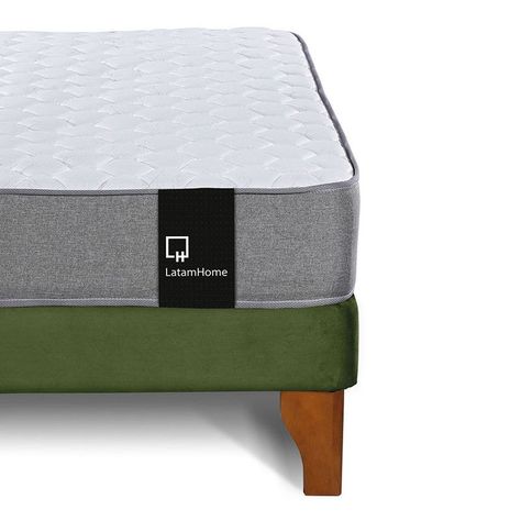 Cama Europea Zen Best Tela Velvet Verde 2 Plazas-4