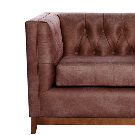 Sofa Roma 3 Cuerpos Capitoné Cuero Colorado Caramelo-2