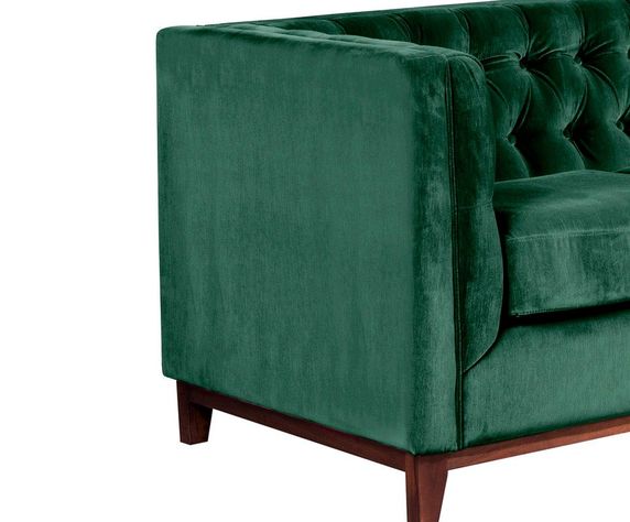 Sofá Roma 1 Cuerpo Capitoné Tela Velvet Verde-1