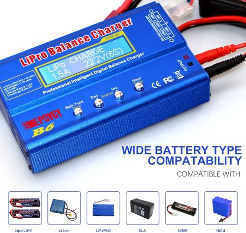 Cargador Balanceador Baterías Lipo Digitial B6 Imax Drone-4