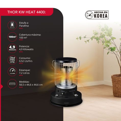 Estufa Parafina Mecha 7,2 Litros 4.9Kw Thor KW Heat 4400-2