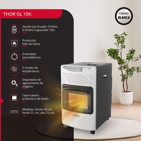 Estufa Gas 15L Thor GL 15K Blanca-1