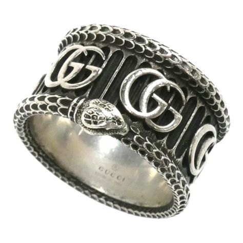 Anillo Gucci Unisex Plata GG Doble Serpiente Talla 23-2