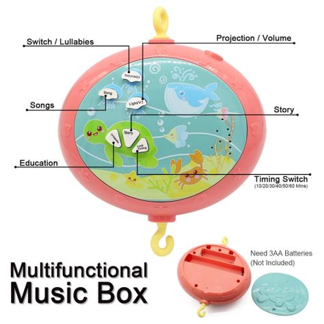 Juguete Movil Sonajero Infantil Con Luz Y Sonido Acuatico Naranja-1