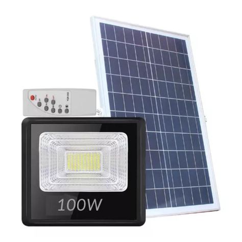 Foco LED Con Panel Solar 100W Montable Ajustable-5