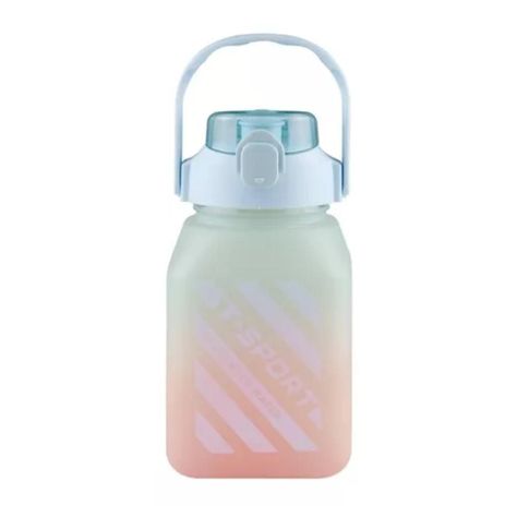Botella De Agua Motivacional 1500ml Cuadrada Termo Celeste-2