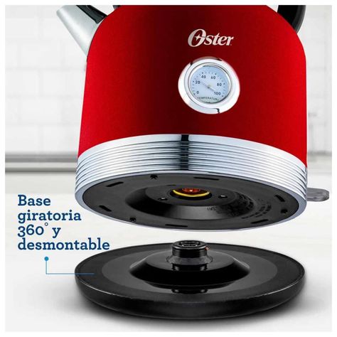 Hervidor Electrico 2.5L 1850W Roja Oster-6