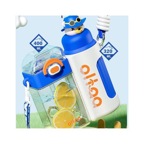 Botella De Agua 2En1 Para Niños Escolar 720ml Azul Infantil-3