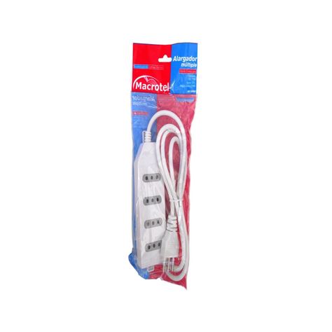Zapatilla Alargador 3mt 4 Entradas Blanco Macrotel-2