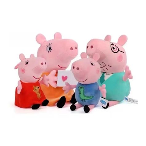 Juguete Pack 6 Peluches Llaveros Peppa Pig 13cm Infantil-2