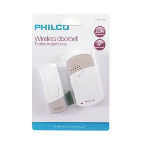 Timbre Inalambrico Con 32 Tonos Diferentes 220V Blanco Philco-1