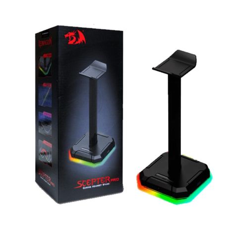 Soporte Audifonos RGB 4Puertos USB Negro ScepterPro Redragon-2