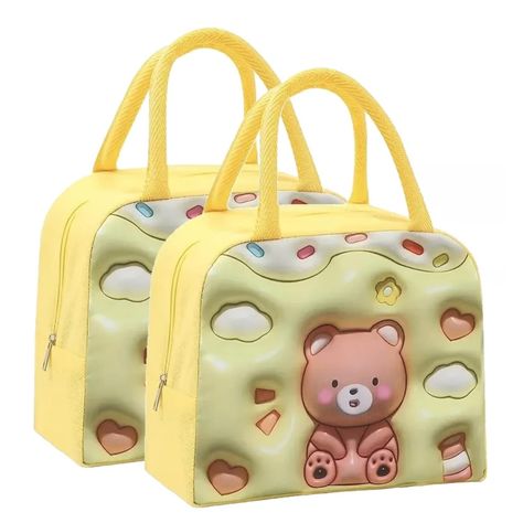 Lonchera Bolsa Termica 23x10x29cm Oso Amarillo Kawaii-1
