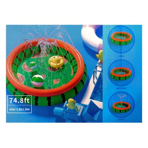 Piscina Inflable Lanza Agua 190cm Infantil Sandia-1