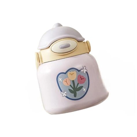 Termo De Agua 710ml Acero Inoxidable Diseño Flores-0