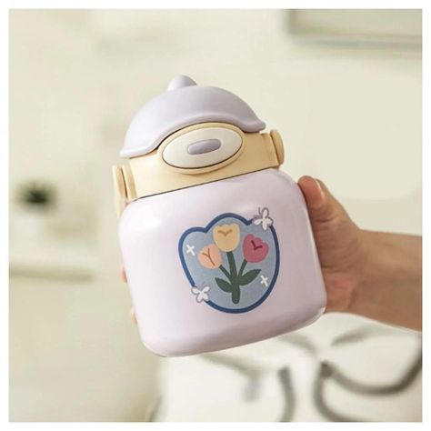 Termo De Agua 710ml Acero Inoxidable Diseño Flores-1