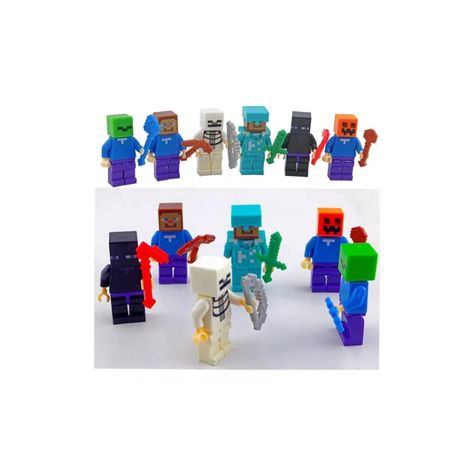 Juguete Figuras Set Minecraft Cube 6 6 Piezas Accesorios-1