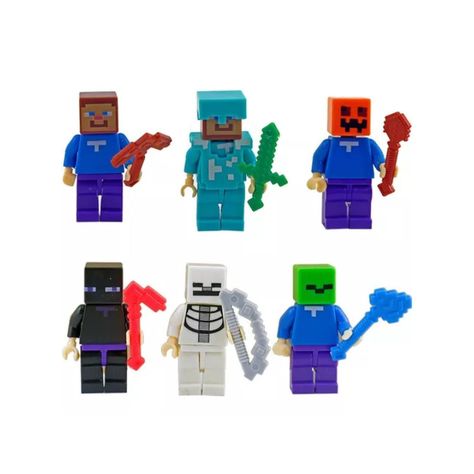 Juguete Figuras Set Minecraft Cube 6 6 Piezas Accesorios-2