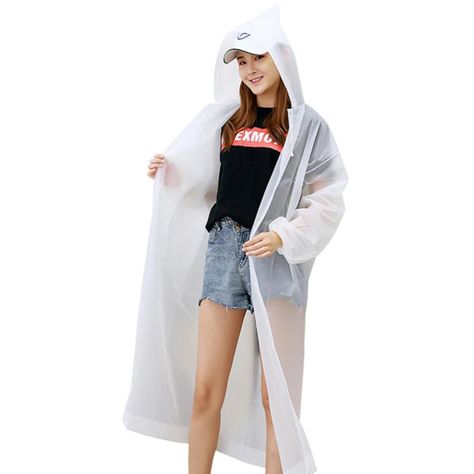 Poncho Impermeable Con Gorro Para Lluvia Transparente-0