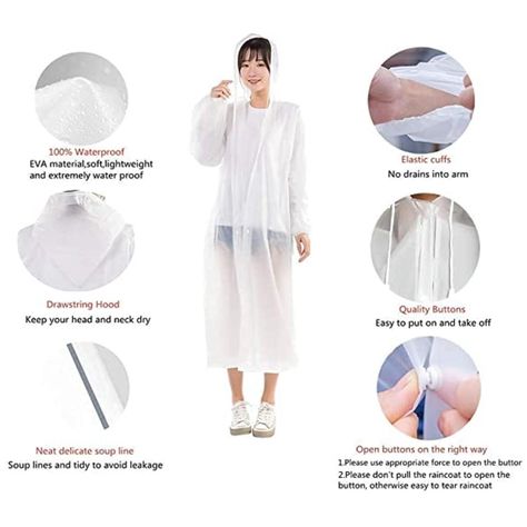 Poncho Impermeable Con Gorro Para Lluvia Transparente-2
