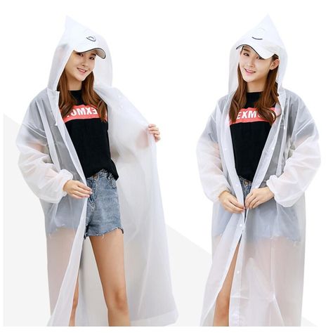 Poncho Impermeable Con Gorro Para Lluvia Transparente-1