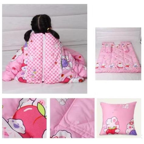 Frazada Manta Cobija Con Manga Convertible 3 En 1 Infantil Rosado-2