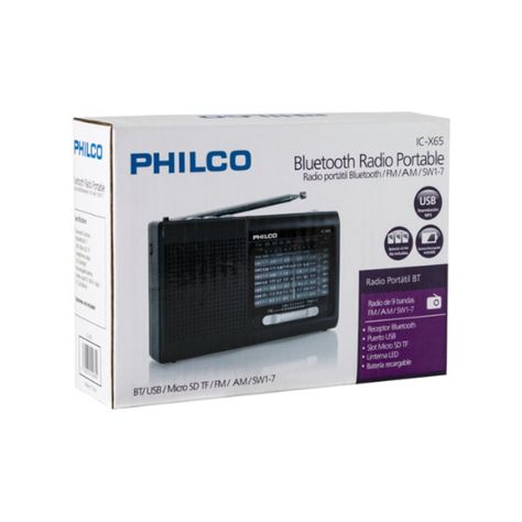 Radio Multibanda Con USB Micro Sd Recargable ICX65 Philco-2