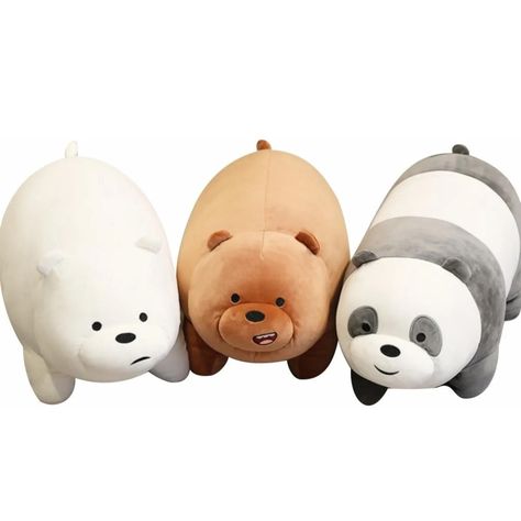 Juguete Pack 3 Peluches Osos 30cm Pardo Polar Panda-0