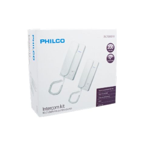 Pack 2 Citofonos Intercomunicadores Punto A Punto 200Mts De Distancia Blanco Philco-1