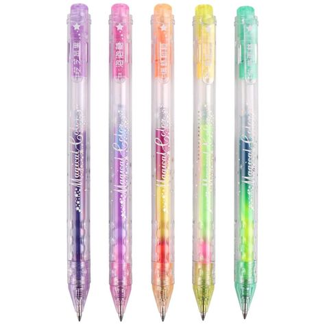 Set 5 Lapices Boligrafos De Gel Arcoiris Fantasia-2