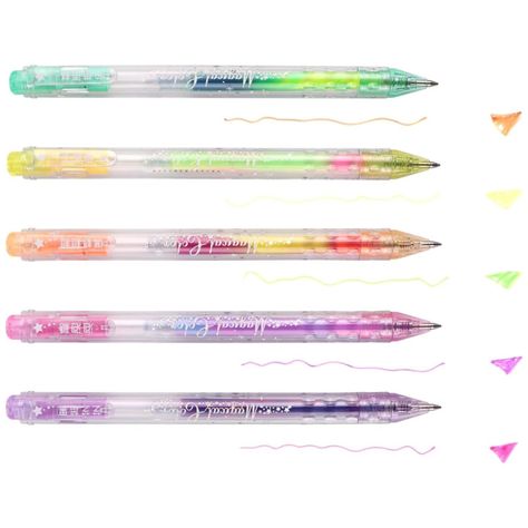 Set 5 Lapices Boligrafos De Gel Arcoiris Fantasia-1