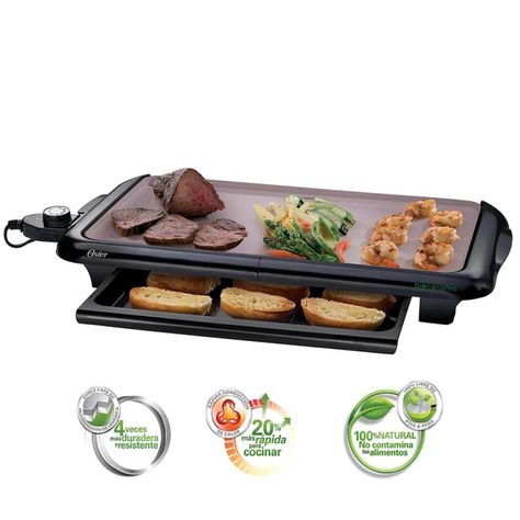 Parrilla Electrica 2En1 1450W Bioceramic Negro Oster-1