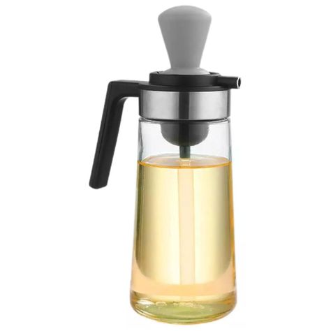Aceitero De Vidrio 550ml Antigoteo Con Brocha De Silicona-0