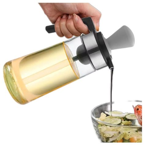 Aceitero De Vidrio 550ml Antigoteo Con Brocha De Silicona-1