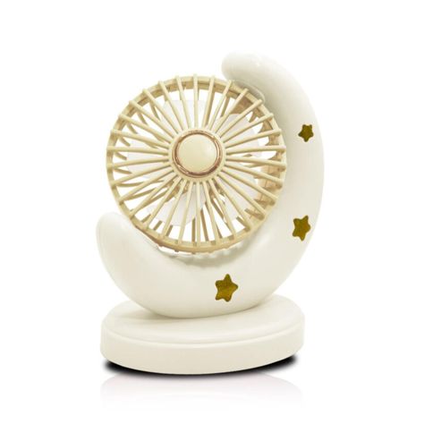 Mini Ventilador De Escitorio USB Silencioso En Forma De Luna-0